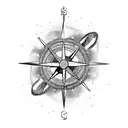 Viking Compass with a wolf tattoo design idea
