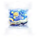 Starry night sky tattoo design idea