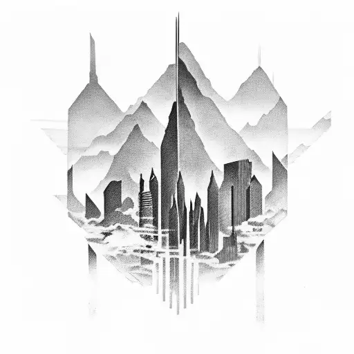 Deftones album cover featuring a futuristic cityscape tattoo design idea