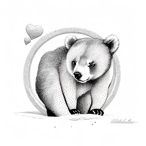 little bear love cute tattoo design idea