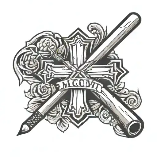 McCoy Road  Baseball Cross   tattoo design idea