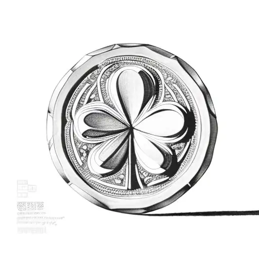 lucky clover coin  tattoo design idea