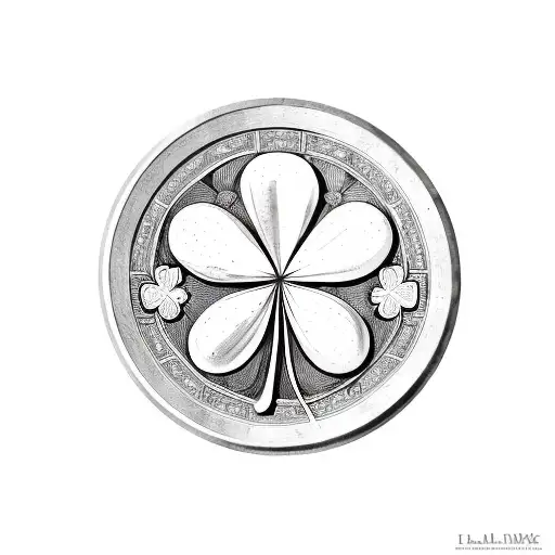 4 leaf clover coin  tattoo design idea