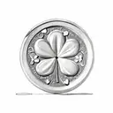4 leaf clover coin  tattoo design idea