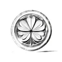 4 leaf clover coin  tattoo design idea