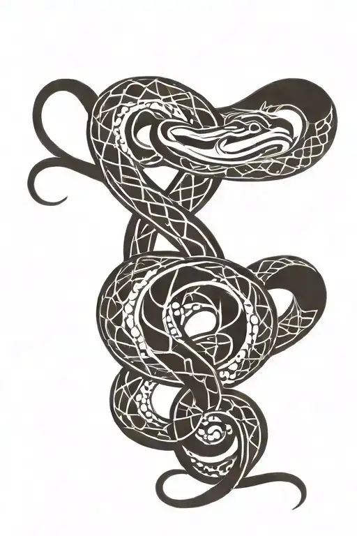 Viking Snake coiled tattoo design idea