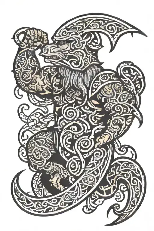 Viking Sneak Tribal Tattoo tattoo design idea