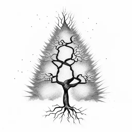 A tree with roots spelling out the phrase 'live a life you will remember' tattoo design idea