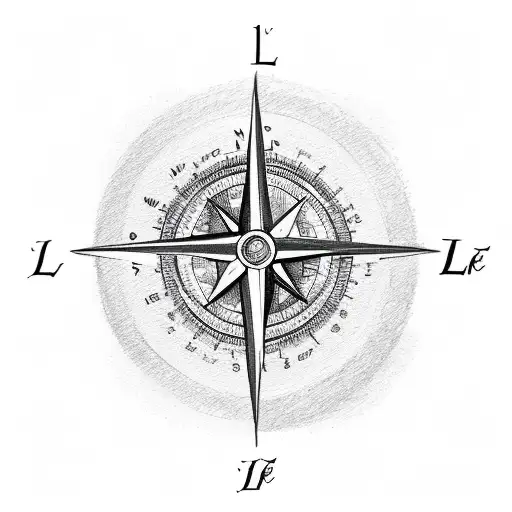 A sketch of a compass with the phrase 'live a life you will remember' tattoo design idea