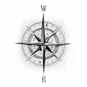 A sketch of a compass with the phrase 'live a life you will remember' tattoo design idea