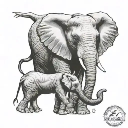 arms with elephant and safari tattoo design idea