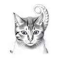 cats can stare at kings or even scratch tattoo design idea