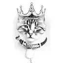 cat scratching the human king and became the king itself tattoo design idea