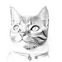 cat scratching the human king and became the king itself tattoo design idea