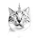 cat scratching the human king and became the king itself tattoo design idea