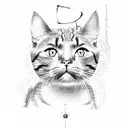 cat scratching the human king and became the king itself tattoo design idea