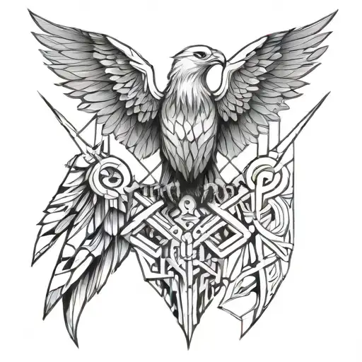 eagle wings tattoo design idea