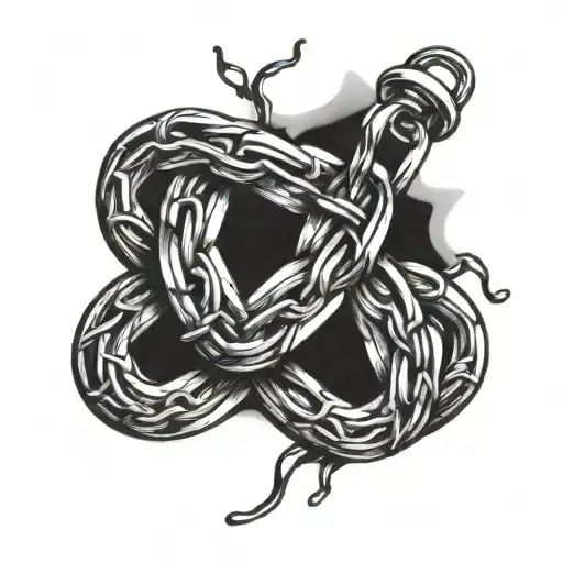 broken chain link tattoo design idea
