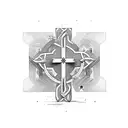 cross and floers with the word if you go i want to go with you tattoo design idea