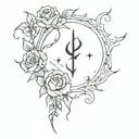 a court of thorns and roses book open in front tattoo design idea
