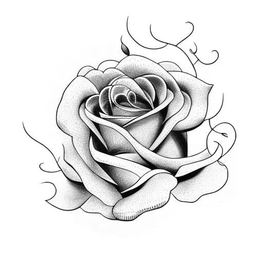 roses with fire  tattoo design idea