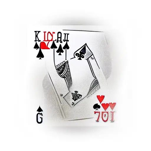 gun with poker card tattoo design idea