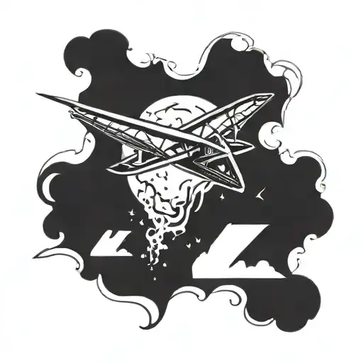 Don't Wait with vintage travel lines and paper plane tattoo design idea