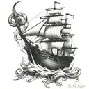 ship of theseus tattoo design idea