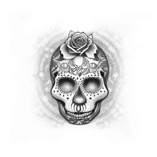 Tupac as a sugar skull  tattoo design idea