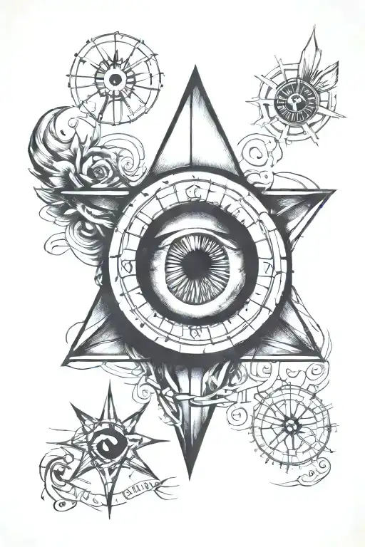 da vinci, eye, tesla tattoo design idea