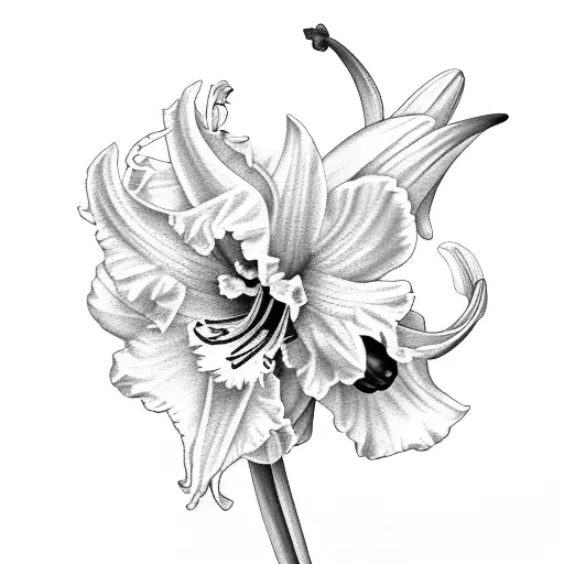 daffodil carnation lily gladiolus bumble bee tattoo design idea