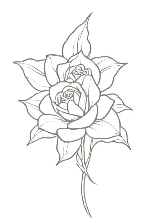 Create a dainty small inner forearm tattoo that has a rose, larkspur, and Daffodil tattoo design idea