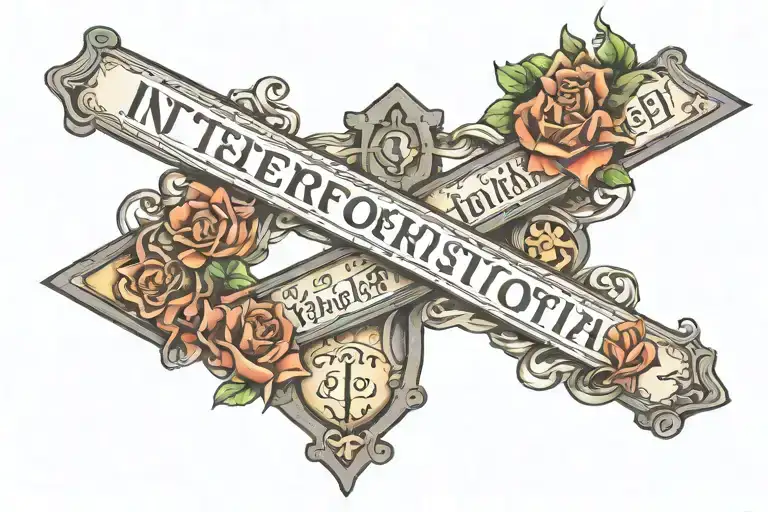 street sign intertwined tattoo design idea