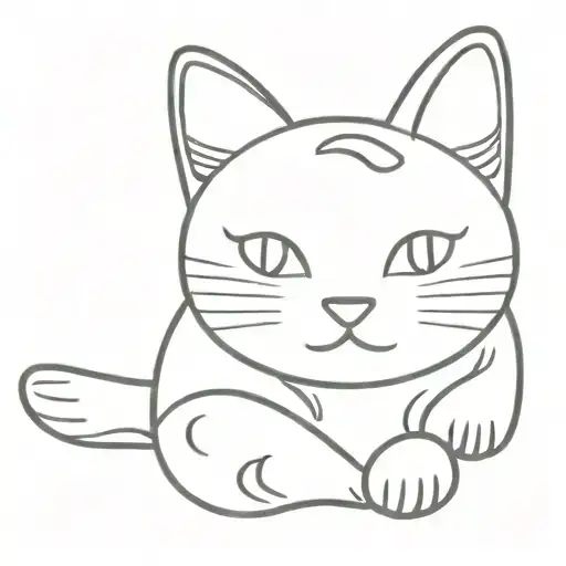 lucky cat tattoo design idea