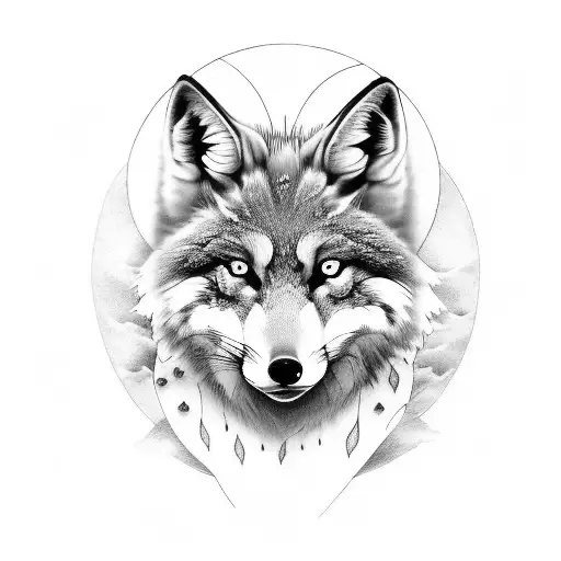 norse pagan wolf and fox tattoo tattoo design idea