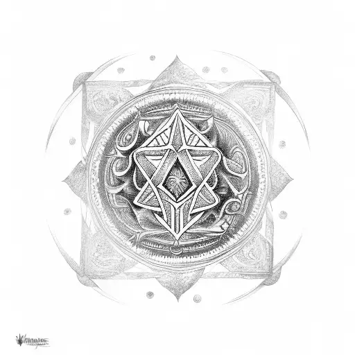 vegvisir surrounded by bindrunes and valknut tattoo design idea