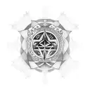 vegvisir surrounded by bindrunes and valknut tattoo design idea