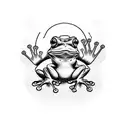 dancing frog tattoo design idea