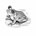 dancing frog tattoo design idea