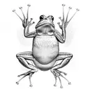dancing frog tattoo design idea