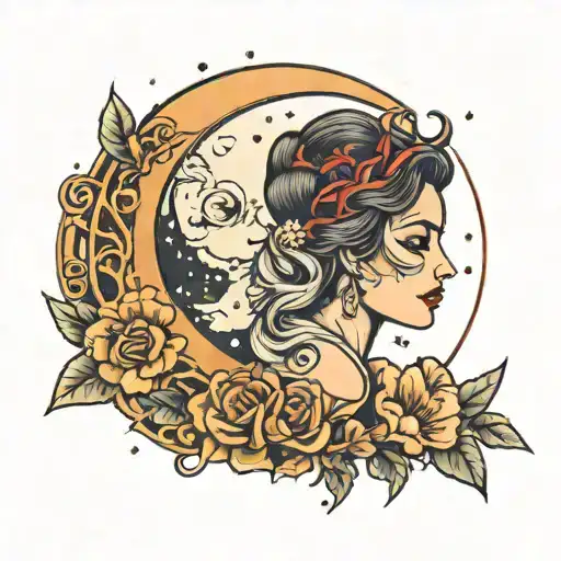 mother love you to the moon tattoo design idea