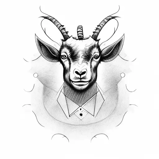 dark goat with scratch in the background tattoo design idea