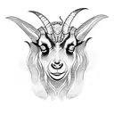 dark goat with scratch in the background tattoo design idea