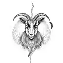 dark goat with scratch in the background tattoo design idea