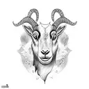 dark goat with scratch in the background tattoo design idea