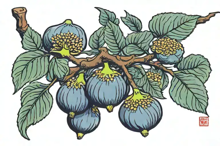 fig branch with figs tattoo design idea