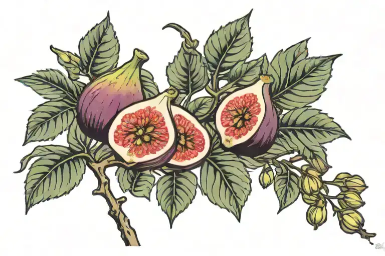 fig branch with figs tattoo design idea