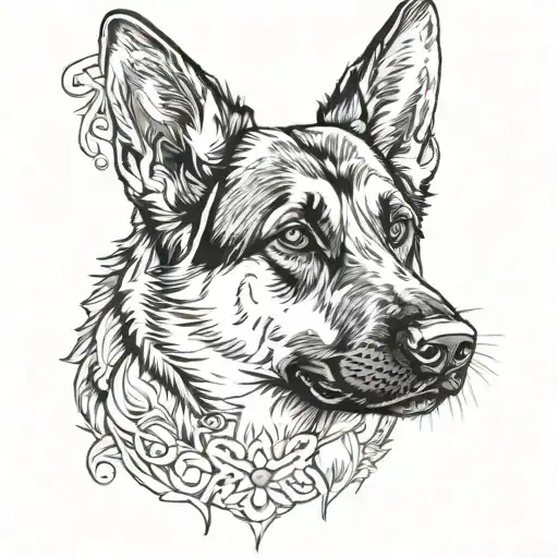 pastor german shepherd dog tattoo design idea