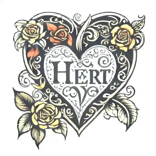 heart with initials JZC tattoo design idea