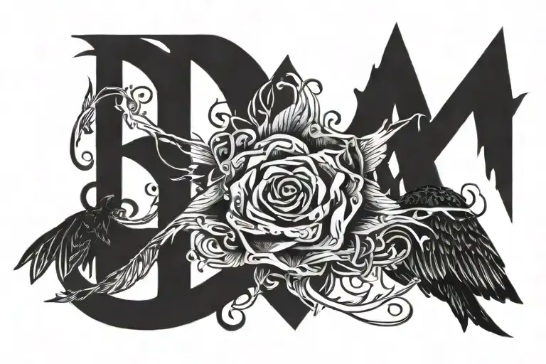 first name Bonny, Lyam and Talonn with heartbeat tattoo design idea